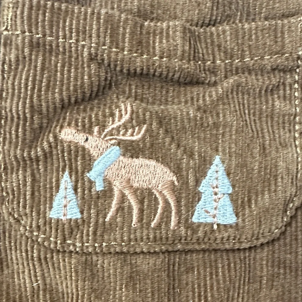 Carter's Overalls Corderoy Brown Embroidered Moose Baby 6 M - Picture 4 of 12